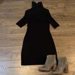 INC Black Sweater Turtleneck Sweater Dress